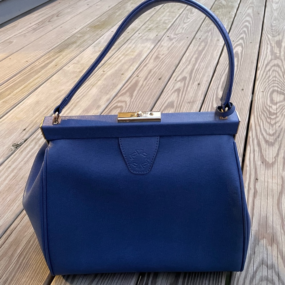 Carlo Pazolini blue leather handbag